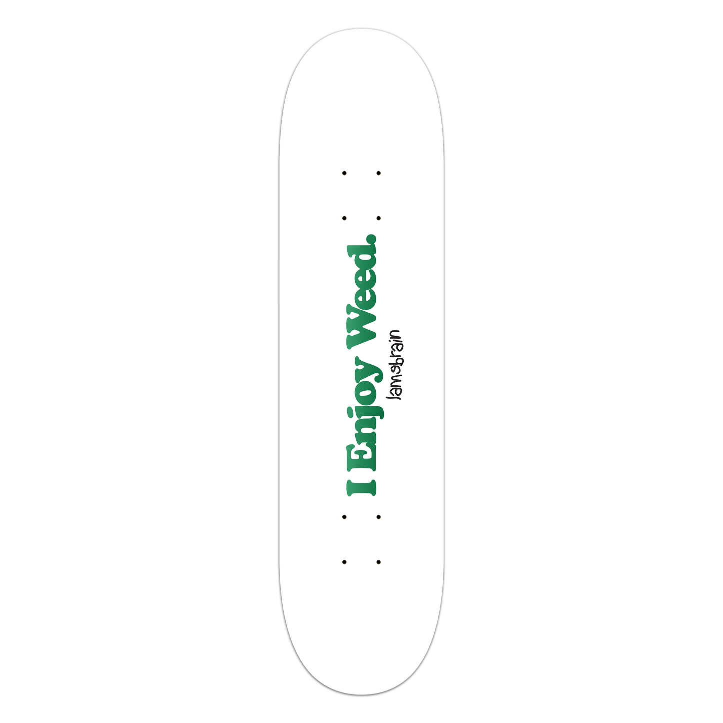 Lamebrain Skateboards Enjoy 8.5-inch skateboard deck featuring original illustrated artwork on a premium 7-ply maple skateboard deck.
