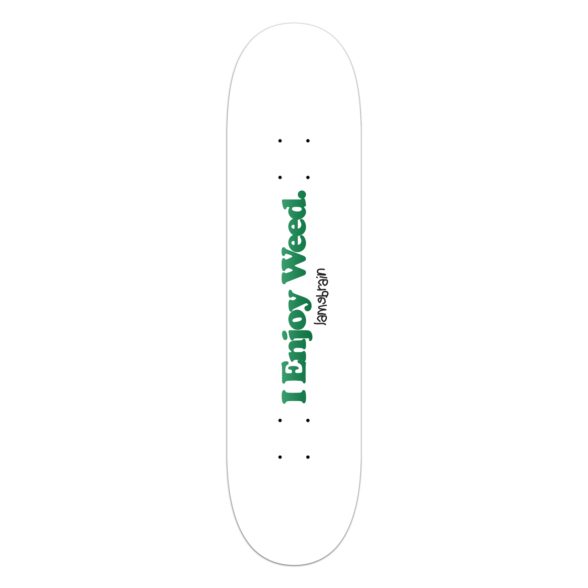 Lamebrain Skateboards Enjoy 8.5-inch skateboard deck featuring original illustrated artwork on a premium 7-ply maple skateboard deck.