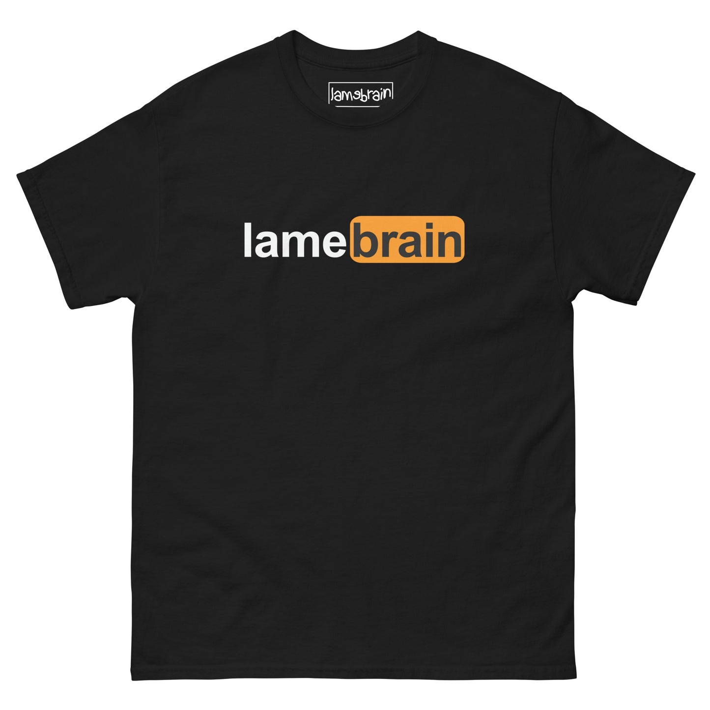 Lamebrain LameHub graphic skateboard T-shirt featuring original internet-inspired artwork screen printed on a made-to-order 100% cotton skate tee for streetwear and everyday skateboarding.