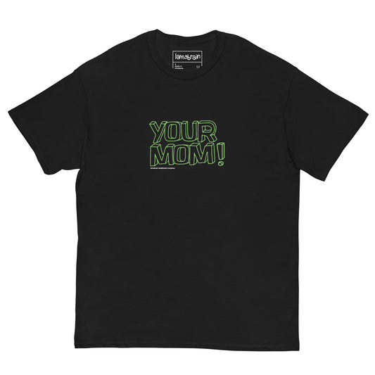 Lamebrain Ya Right graphic skateboard T-shirt featuring original artwork screen printed on a made-to-order 100% cotton skateboarding tee for streetwear and everyday wear.